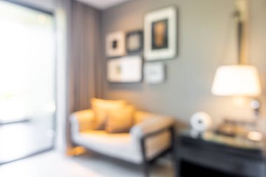 soyut bulanıklık ve odaklanmış oturma odası arka plan için iç mekan