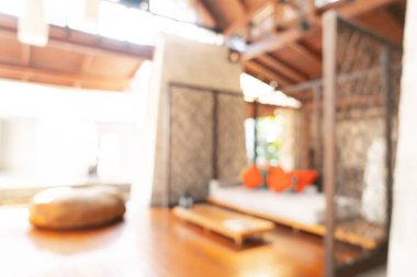 Özet olarak, arka plan için soyut bulanık ve odaksız otel lobisi