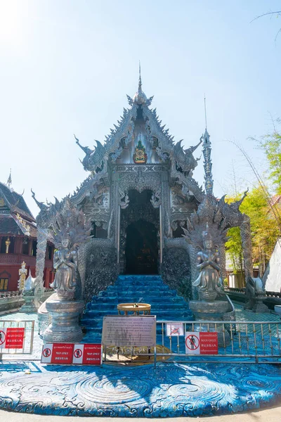 Bela Arquitetura Templo Prata Wat Sri Suphan Chiang Mai City — Fotografia de Stock