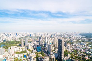 Bangkok Tayland 'da mimarisi ve binası olan güzel bir şehir manzarası