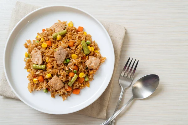 Fried Rice Pork Vegetable — Stock Photo, Image