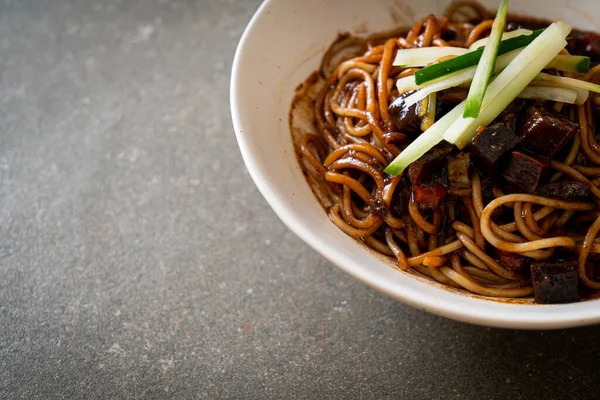 Jajangmyeon Jjajangmyeon Korean Noodle Black Sauce Korean Food Style — Stock Photo, Image