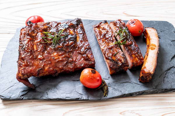 grilled and barbecue ribs pork