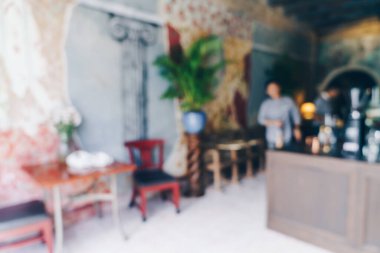 Arka plan için soyut bulanık kahve dükkanı ve restoran
