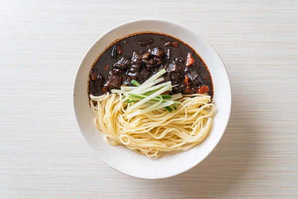 Jajangmyeon Jjajangmyeon Korean Noodle Black Sauce Korean Food Style — Stock Photo, Image