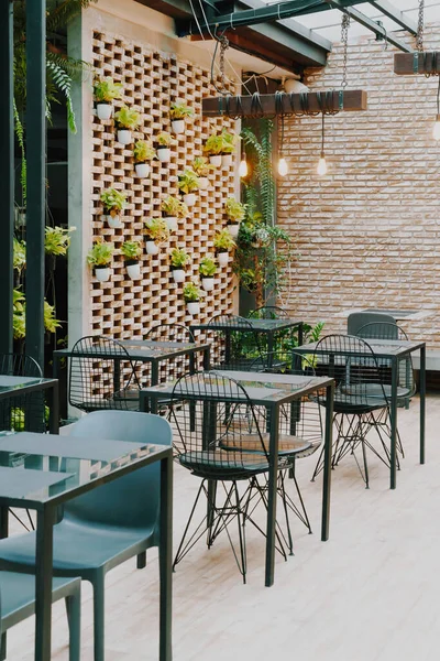 Mesa Vacía Silla Restaurante Cafetería — Foto de Stock