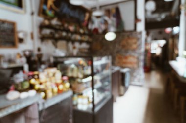 Arka plan için soyut bulanık kahve dükkanı ve restoran