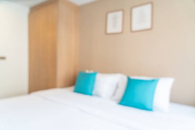 Yatak odasında arka plan için soyut bulanık yatak