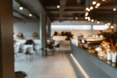 Arka plan için soyut bulanık kahve dükkanı ve kafe restoranı