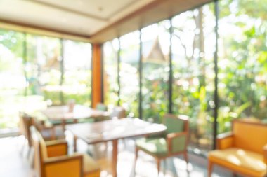 Özet olarak, arka plan için soyut bulanıklık ve odaksız otel restoranı