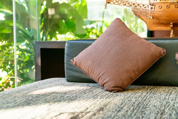 comfortable pillow decoration on sofa at relax area zone