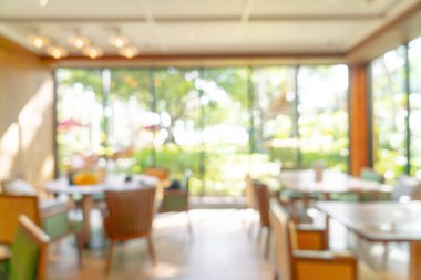 Özet olarak, arka plan için soyut bulanıklık ve odaksız otel restoranı