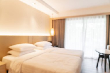 Özet olarak, arka plan için soyut bulanıklık ve odaksız otel odası