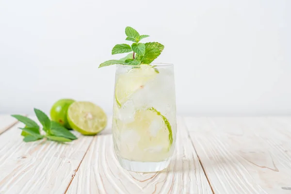 iced lime soda with mint - refreshing drink