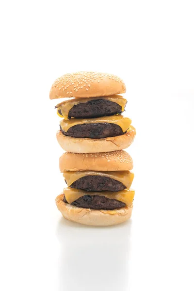 Hamburger Hamburger Met Kaas Geïsoleerd Witte Achtergrond — Stockfoto