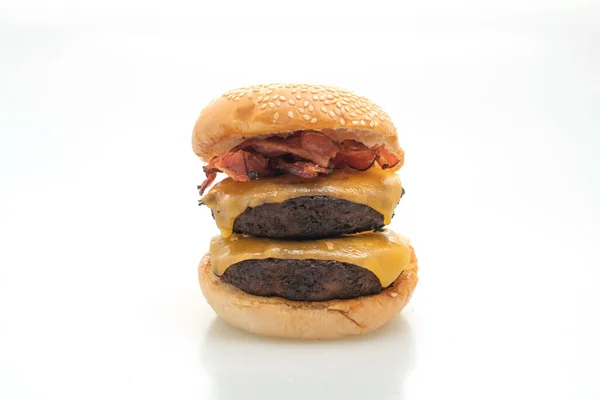 Hamburger Hamburger Met Kaas Spek Geïsoleerd Witte Achtergrond — Stockfoto