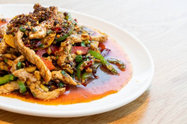 Çin usulü kızarmış domuz ve Mala Chili.