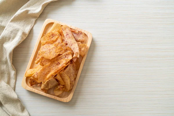Chips Taro Croustillants Taro Frit Cuit Tranches — Photo