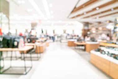 Alış veriş merkezinde arka plan için soyut bulanık dükkan ve perakende mağazası