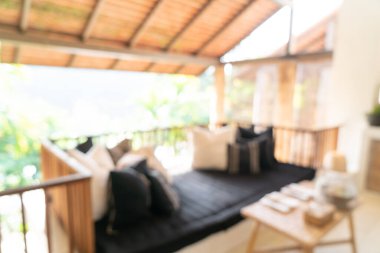 Arka plan için balkon terasında bulanık yaşam alanı