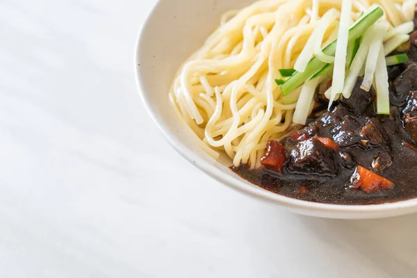 Jajangmyeon Jjajangmyeon Korean Noodle Black Sauce Korean Food Style — Stock Photo, Image