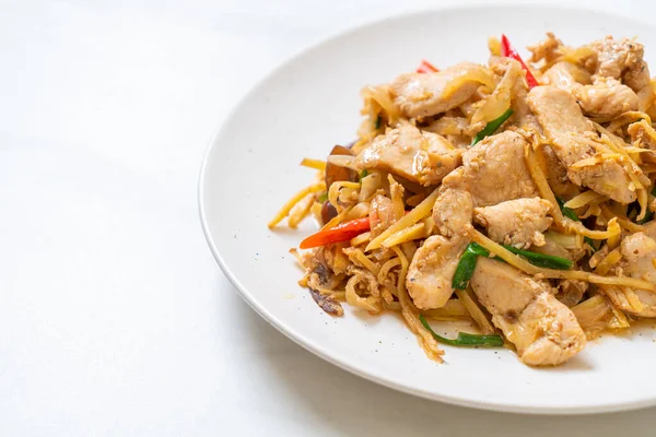 Pollo Frito Con Jengibre Estilo Comida Asiática — Foto de Stock