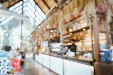 Arka plan için soyut bulanıklık ve odaklanmış kafe restoranı