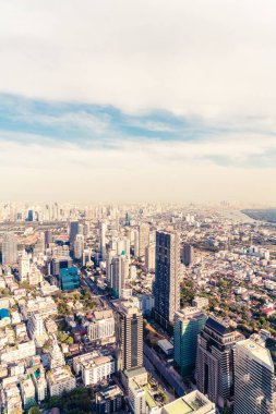 Bangkok Tayland 'da mimarisi ve binası olan güzel bir şehir manzarası