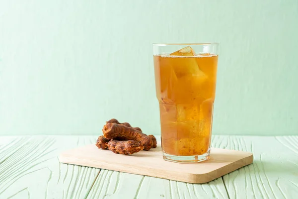 Delicious Sweet Drink Tamarind Juice Ice Cube Healthy Drink Style — Stock Photo, Image