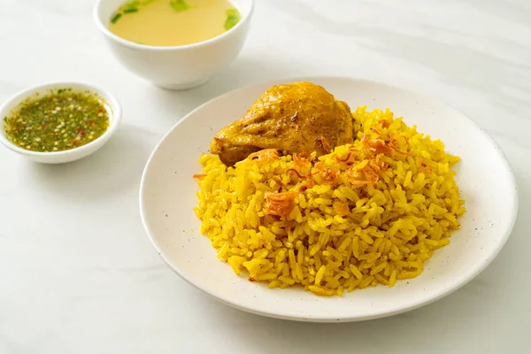 Chicken Biryani Oder Curry Reis Und Huhn Thai Muslimische Version — Stockfoto