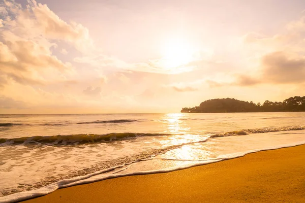 Beautiful Empty Beach Sea Sunrise Sunset Time — Stock Photo, Image