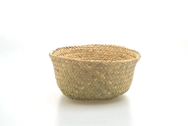 Wicker Basket White Background — Stock Photo, Image