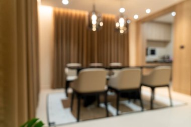 Arka plan için evdeki soyut bulanık yemek masası