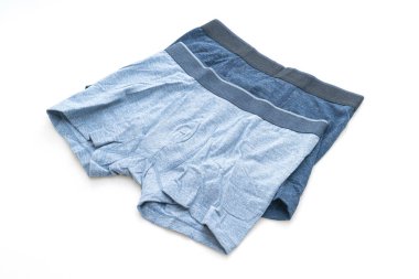 Mavi erkek iç çamaşırı beyaz arka planda izole