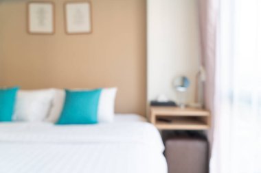 Yatak odasında arka plan için soyut bulanık yatak