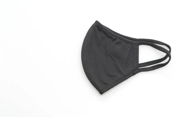 Máscara Tela Negro Para Proteger Covid Sobre Fondo Blanco Aislado —  Fotos de Stock