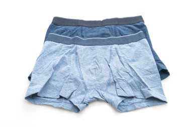 Mavi erkek iç çamaşırı beyaz arka planda izole