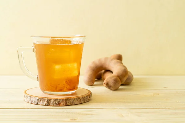 Delicious Sweet Drink Tamarind Juice Ice Cube Healthy Drink Style — Stock Photo, Image