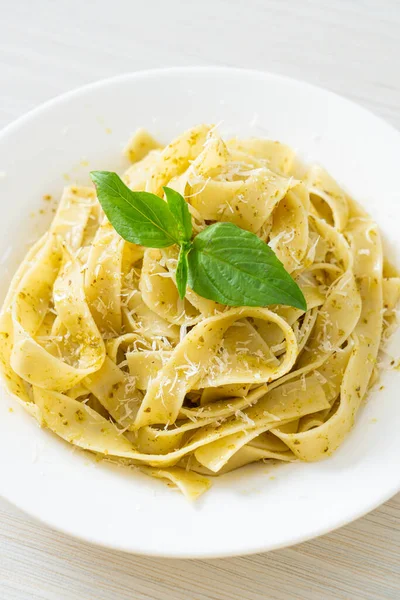 Pesto Fettuccine Pasta Parmesan Cheese Top Italian Food Style Royalty Free Stock Photos