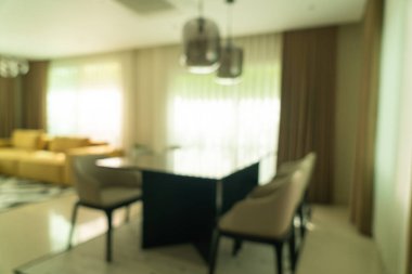 Arka plan için evdeki soyut bulanık yemek masası
