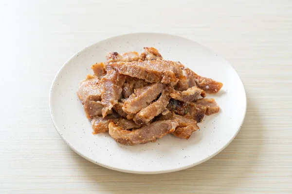 Pescoço Porco Grelhado Pescoço Porco Cozido Carvão Com Molho Picante — Fotografia de Stock