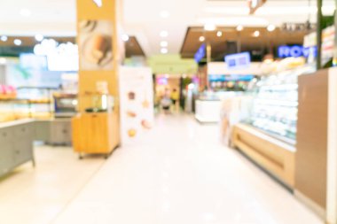 Alış veriş merkezinde arka plan için soyut bulanık dükkan ve perakende mağazası