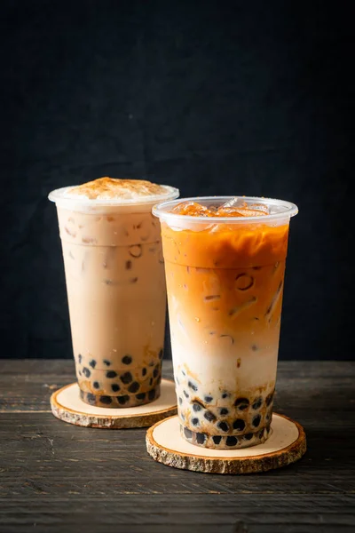 Leche Tailandés Leche Taiwán Con Burbujas —  Fotos de Stock