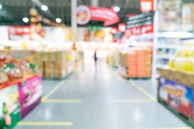Arkaplan için soyut bulanık ve odaklanmış süpermarket