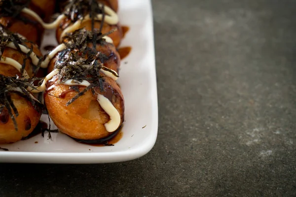 Bolinhos Takoyaki Bola Bolas Octopus Estilo Comida Japonesa — Fotografia de Stock