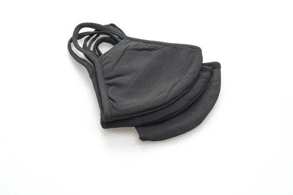 Black Fabric Mask Protect Covid Isolated White Background — Stock Photo, Image