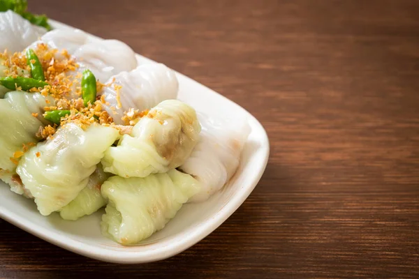 ( Kow Griep Pag Mor) Domuz buğulama pirinç paketleri ya da pilav kabuklu börekler