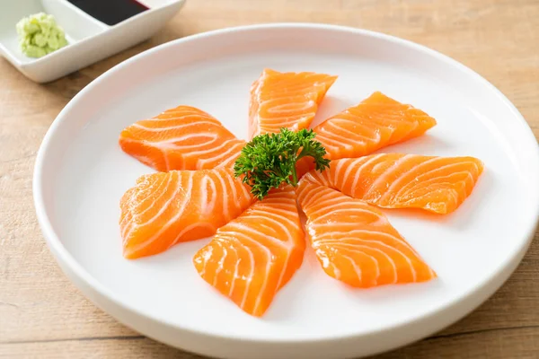Sashimi Cru Saumon Frais Style Alimentaire Japonais — Photo