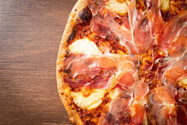 Pizza Prosciutto Lub Parma Ham Pizza Włoski Styl Żywności — Zdjęcie stockowe