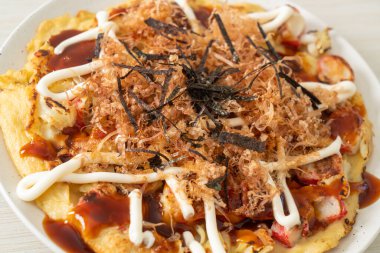 Japon Geleneksel Pizzası Okonomiyaki - Japon yemek tarzı